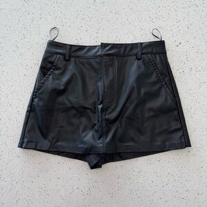 Chic Black Faux Leather Shorts